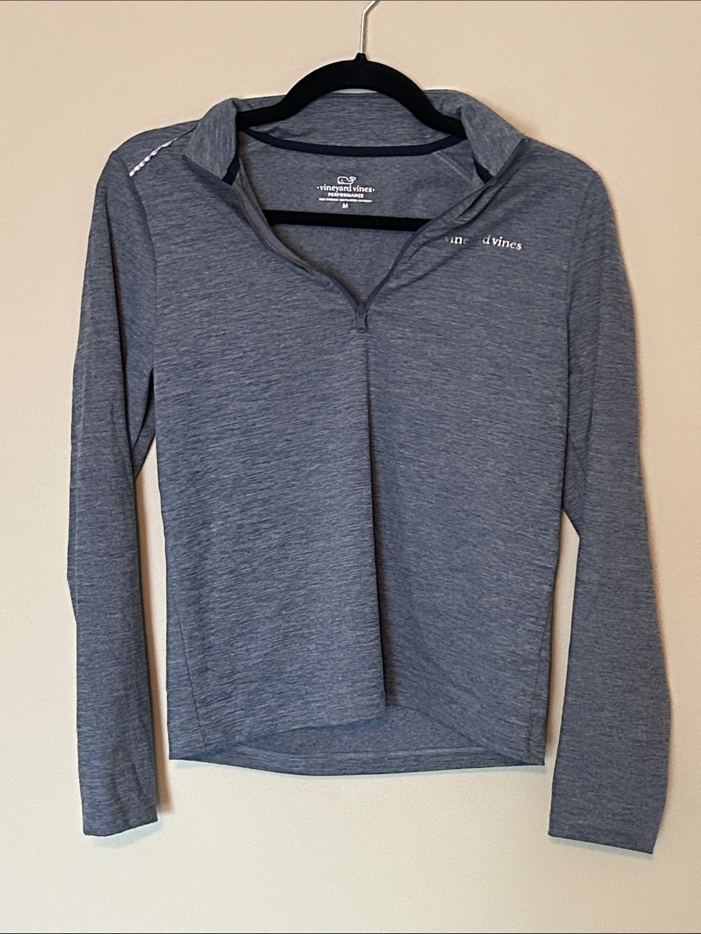 Vineyard Vines Women's Slate Blue Long-Sleeve Quarter-Zip Pullover